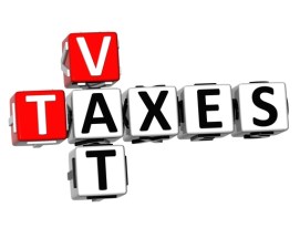 3D Vat Taxes Crossword on white background