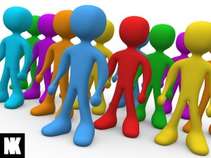 Group of people with various colors.